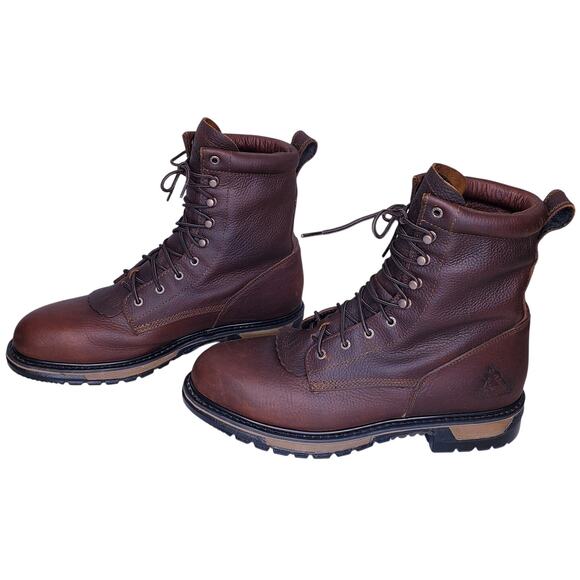 Rocky Original Ride Lacer 9" Boots Men's US 13Wide Waterproof Western Brown 2723 - Picture 1 of 13